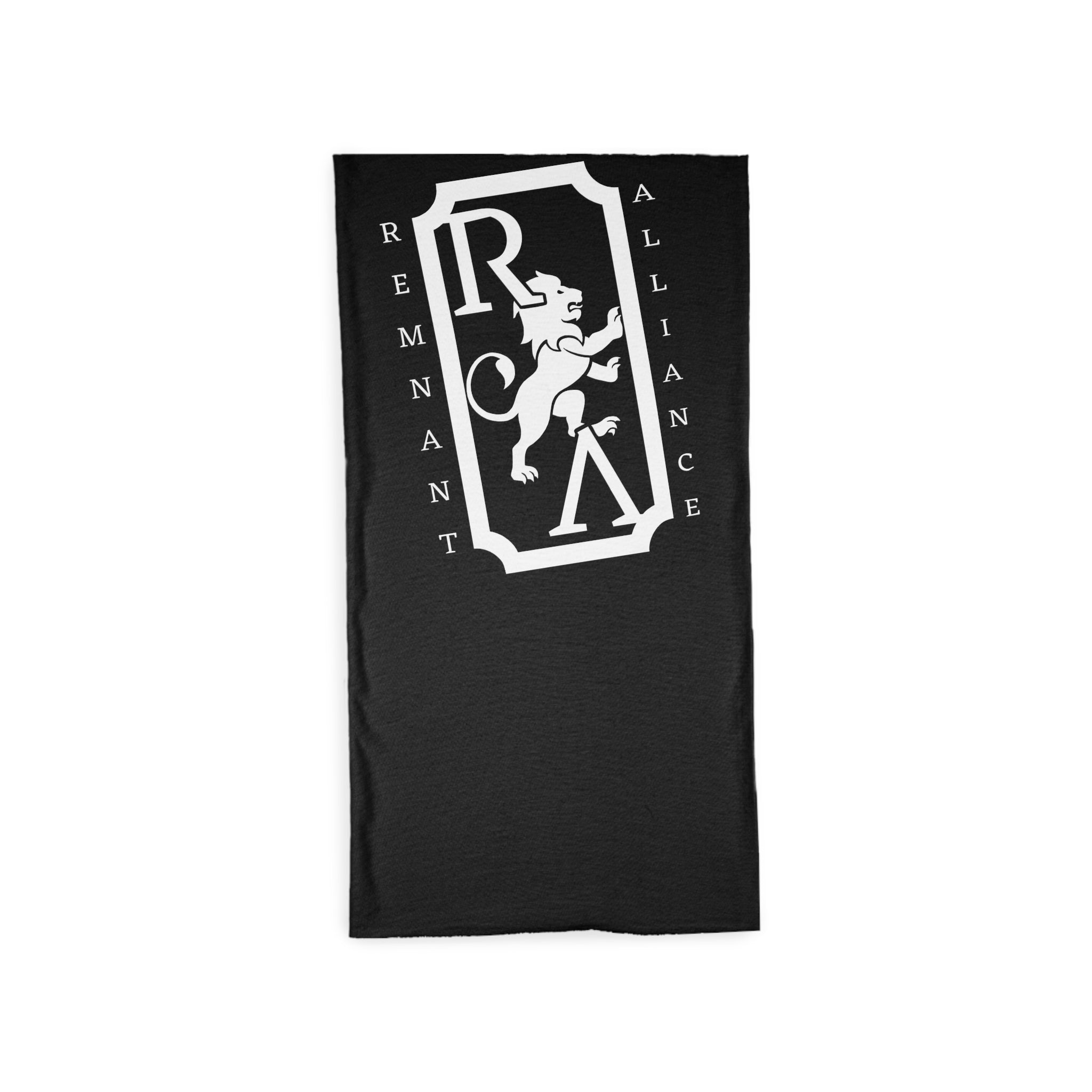 Large logo tube scarf - White on black