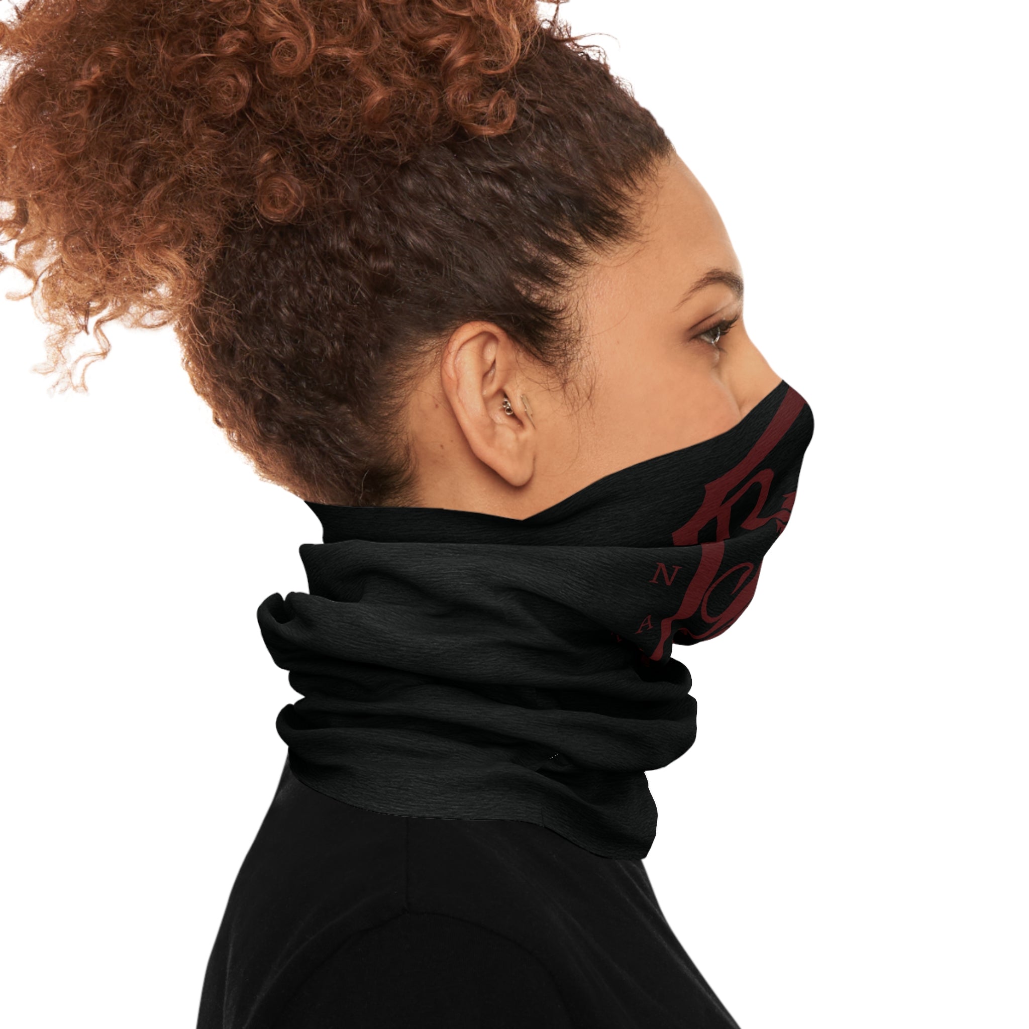 Large logo tube scarf - dark red on black
